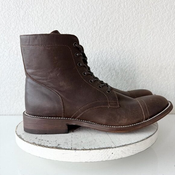 NEW Lane Mens Brown Ankle Boots Size 10 Lace-up Casual Genuine Leather Sole main image 5